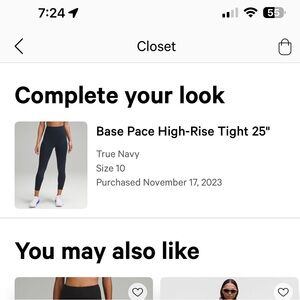 LULULEMON base base High-Rise Running Leggings NAVY